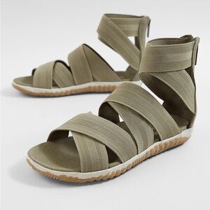 Sorel Womens Out N About Plus Leather Sandals Sz 7